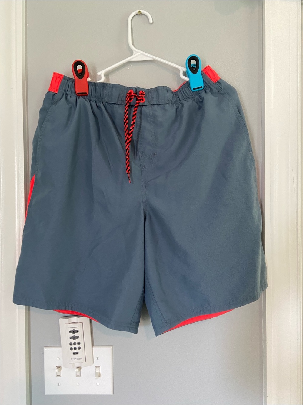 Nike Men's Gray  Athletic Shorts With  Orange Accents